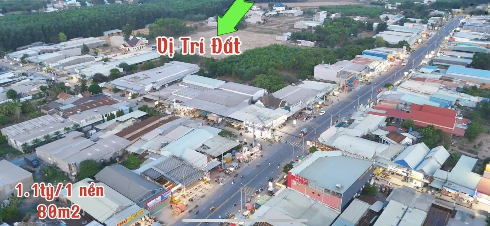 Đất sổ sẵn, full thổ cư, cách chợ khu công nghiệp Giang Điền chỉ 200m, 97m2, giá 1,1 tỷ