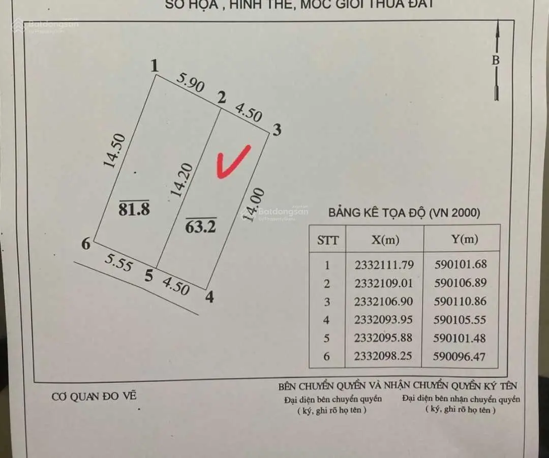 Bán mảnh đất tại thôn Lại Đà, Đông Hội, Đông Anh. Diện tích 63,2m2, giá 4,08 tỷ