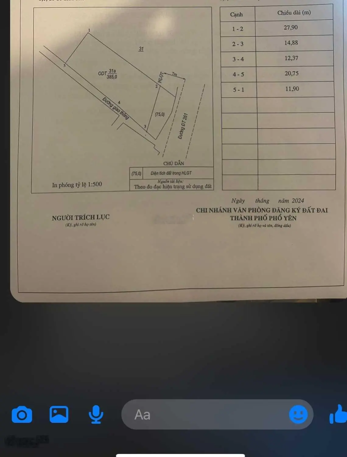 Chính chủ cần bán căn góc 2 mặt tiền đường 261, Cách ngã tư Phổ Yên 200m