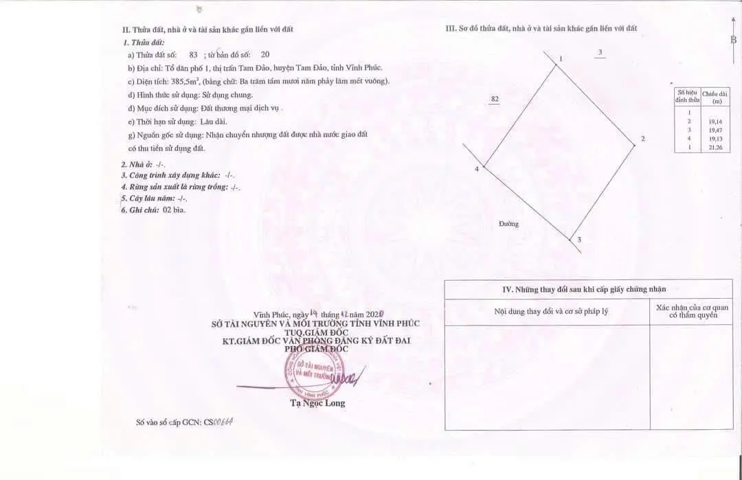 Bán lô đất kinh doanh TT Tam Đảo gần 400m2 phù hợp xây khách sạn ,nhà nghỉ .LH :037896565