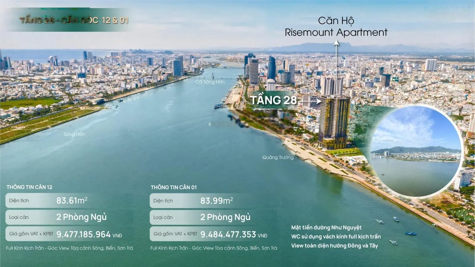 Độc quyền 2 siêu phẩm căn hộ SAM Towers trực diện sông Hàn, đầy đủ nội thất, KH đóng 2,8 tỷ ký HDMB