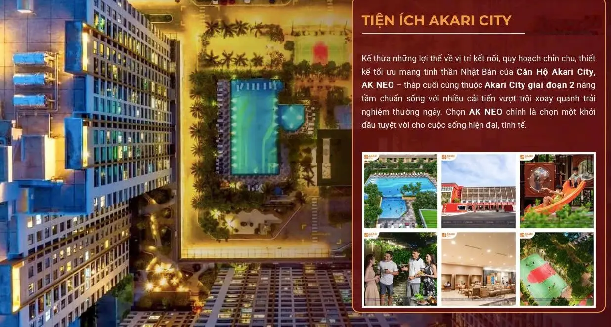 Căn hộ Akari trực tiếp sàn Nam Long với giá tốt nhất, ưu đãi 700tr diện tích từ 61m2, 80m2, 99m2