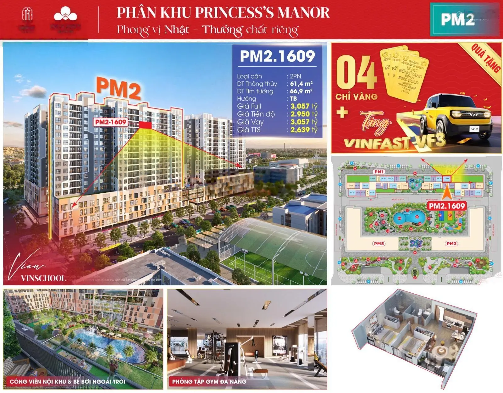 Tặng xe VF3 và 4 chỉ vàng cho khách hàng mua căn 2PN số lượng có hạn - Vinhomes Thanh Hóa