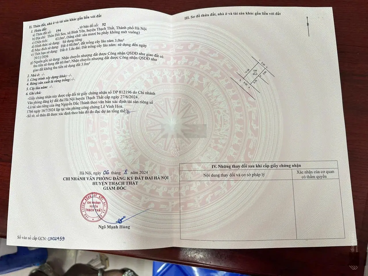 Cần tiền bán rẻ lô đất, chính chủ gửi bán 63m2 giáp khu công nghệ cao Hoà Lạc 1, x tỷ
