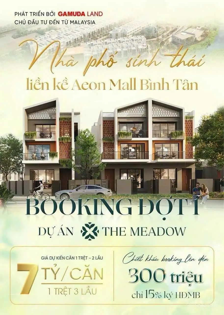 Ưu đãi đặt cọc 0 đồng 212 căn nhà phố, biệt thự The Meadow Bình Chánh từ Gamuda Land