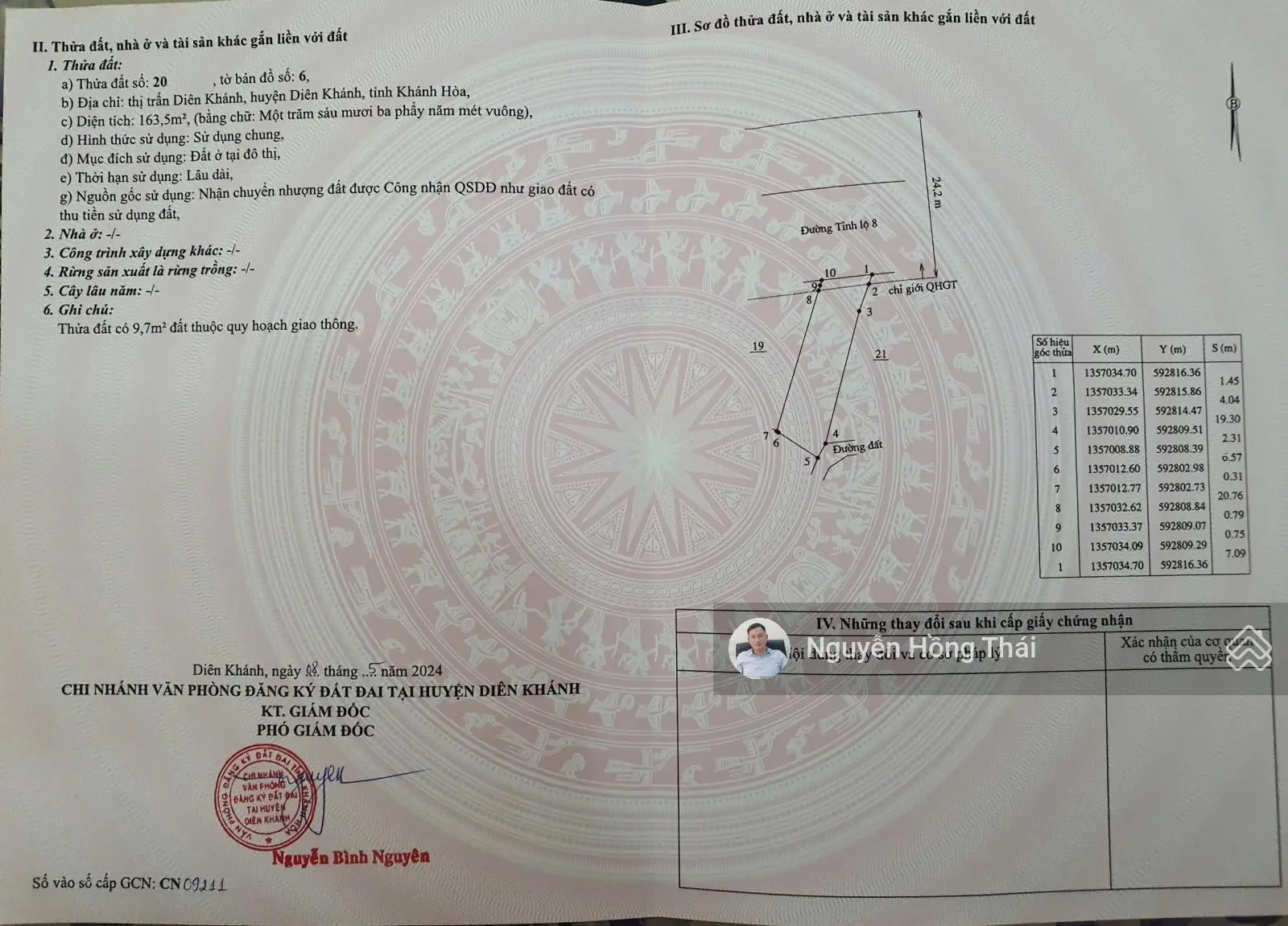 Bán lô đất đẹp MT đường Đồng Khởi rộng 20m ngay Thị Trấn Diên Khánh chỉ hơn 20 triệu m2 tổng 3tỷ5