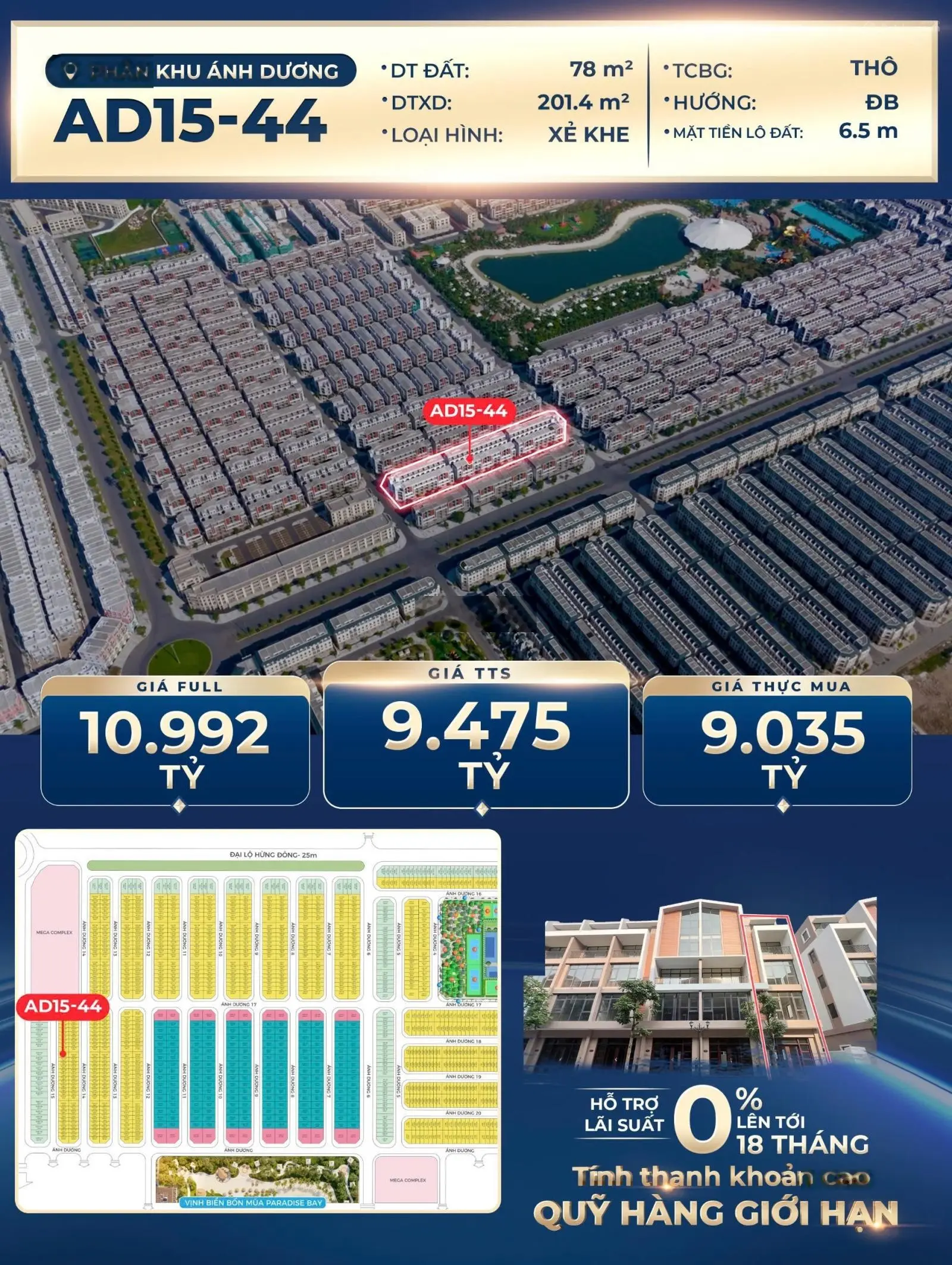 Xẻ khe AD15 - 44 - giá tốt DT đất: 78,0m2 DTXD: 201,4m2, đẹp thế này không mua thì phí ạ