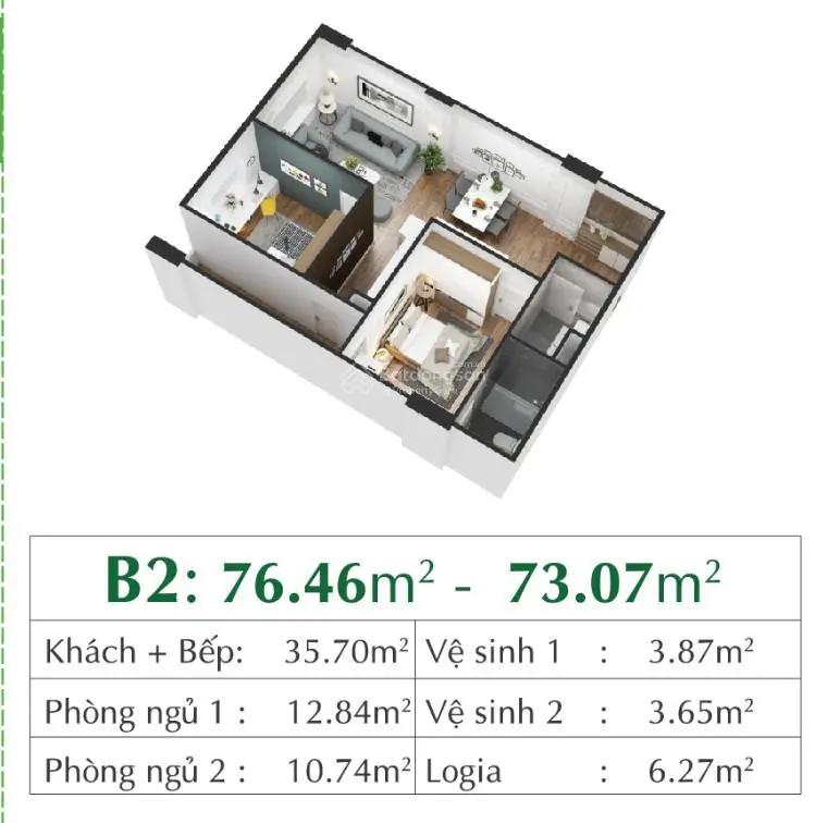 Bán căn hộ 2PN 72m2 giá 3,3 tỷ tại trung tâm KĐT Việt Hưng có sổ - hỗ trợ vay miễn lãi 18 tháng