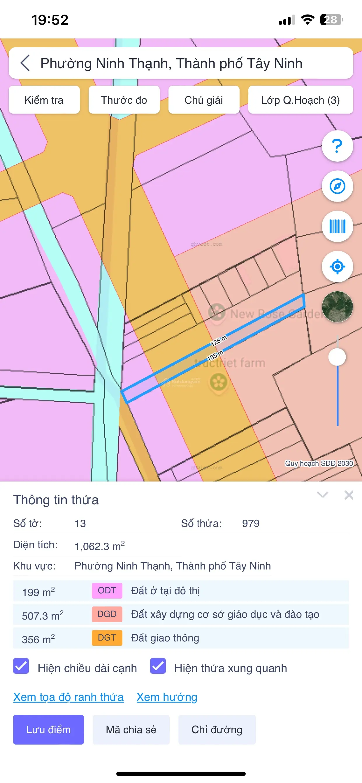 Bán đất giá 2,4 tỷ VND tại phường Ninh Thạnh, Tây Ninh, diện tích 985m2