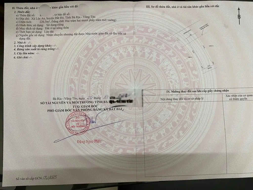 BÁN ĐẤT LỘC AN - ĐẤT ĐỎ CÁCH BIỂN 900M NGANG 8M GIÁ 2,3 TỶ