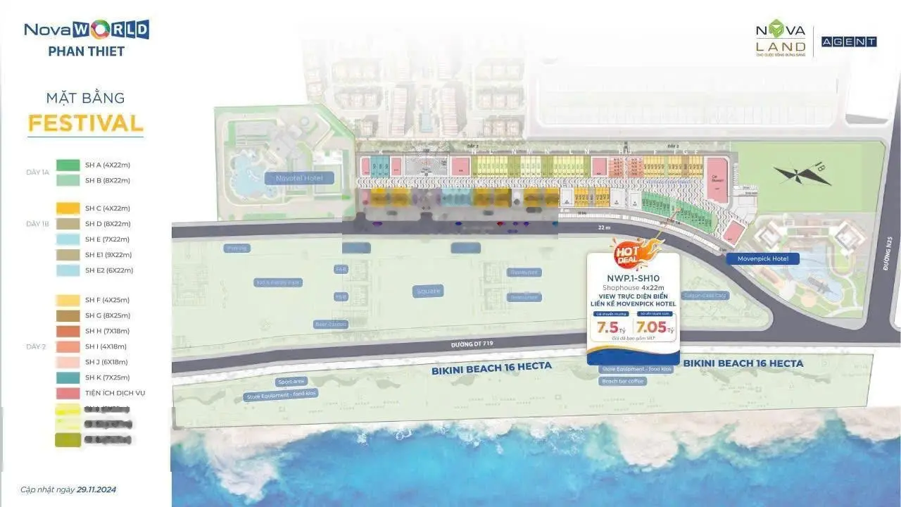 Bán căn shophouse vị trí kinh doanh đắc địa Novaworld Phan Thiết Lỗ 3 tỷ( giá gốc 10,5 tỷ)
