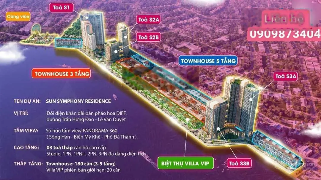 Tuyệt tác bên sông Hàn ko thể bỏ lỡ căn hộ 5* Sun Symphony Residence ĐN - mở bán GĐ1 - giá gốc CĐT