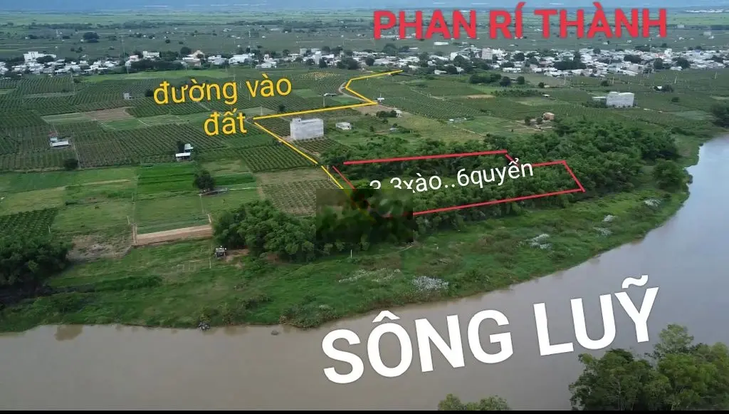 Bán đất gần sông diện tích 3300m2 tại Phan Rí Thành, Bắc Bình, Bình Thuận