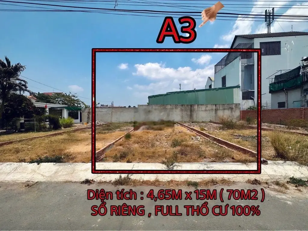 Bán đất thổ cư, sổ riêng sau lưng trại tạm giam B5