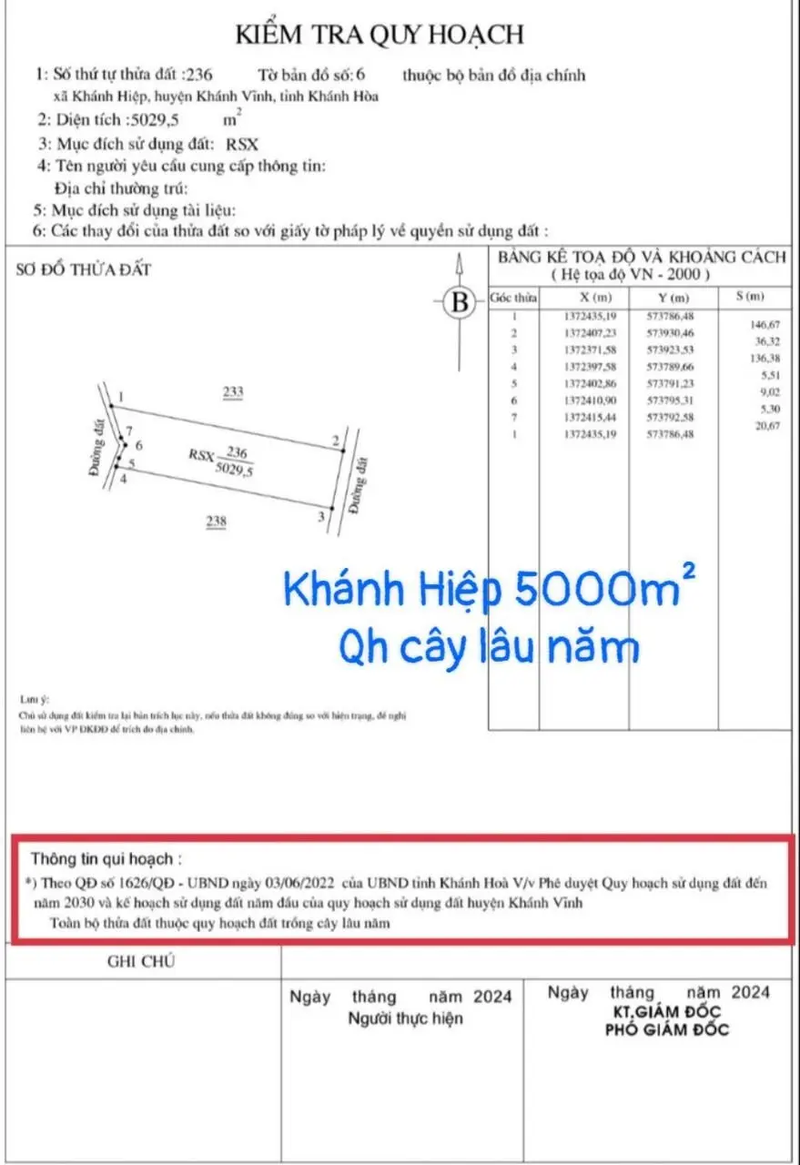 Đất giá rẻ dân bán, chỉ 350 triệu / 5000m2 QH cây lâu năm, tại Khánh Hiệp, KV. Lh: 0333 039 *** zalo