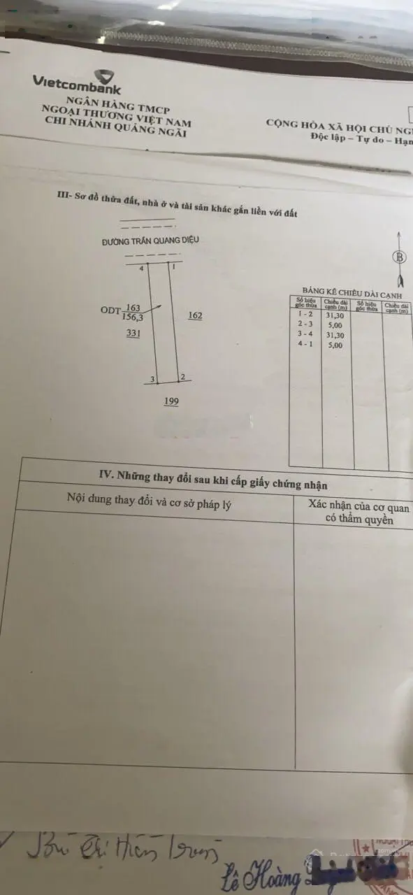 Bán MT KD đường Trần Quang Diệu, TP Quảng Ngãi. DT 1000m2, MT 11.5m, đường 10m, đang kinh doanh