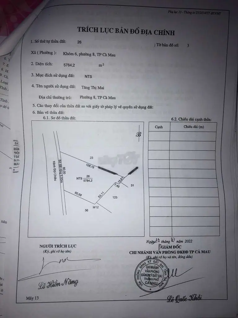 Đất vuông thành phố cà mau giá đầu tư