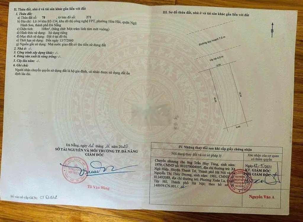 BÁN 2 Lô đất trước trường Đại Học FPT Đà Nẵng