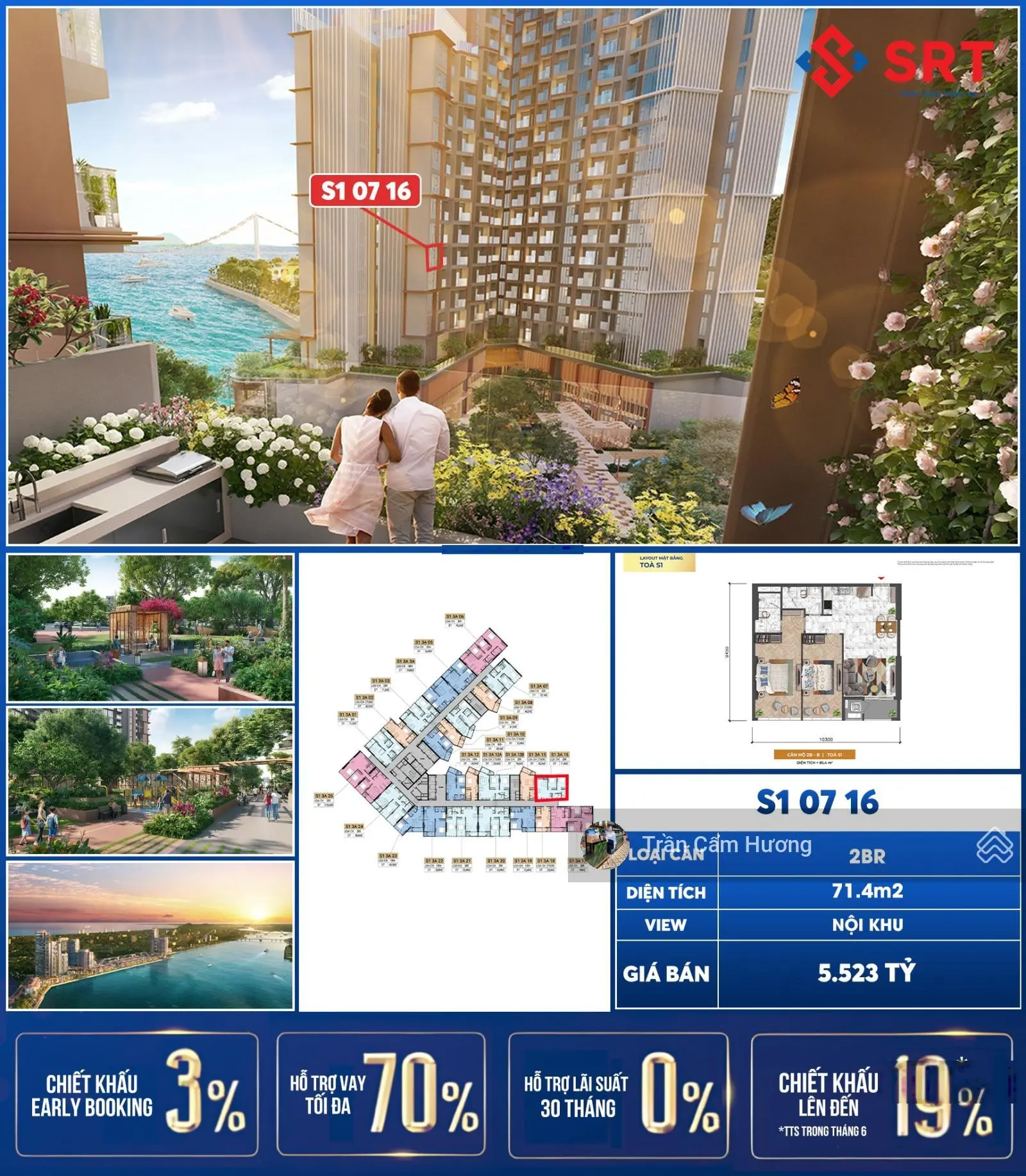 Cẩm Hương - Quỹ căn 2Br+1 Sun Symphony chỉ từ 55 triệu/m2/Hỗ trợ vay lên đến 70% ân hạn lãi gốc 36T