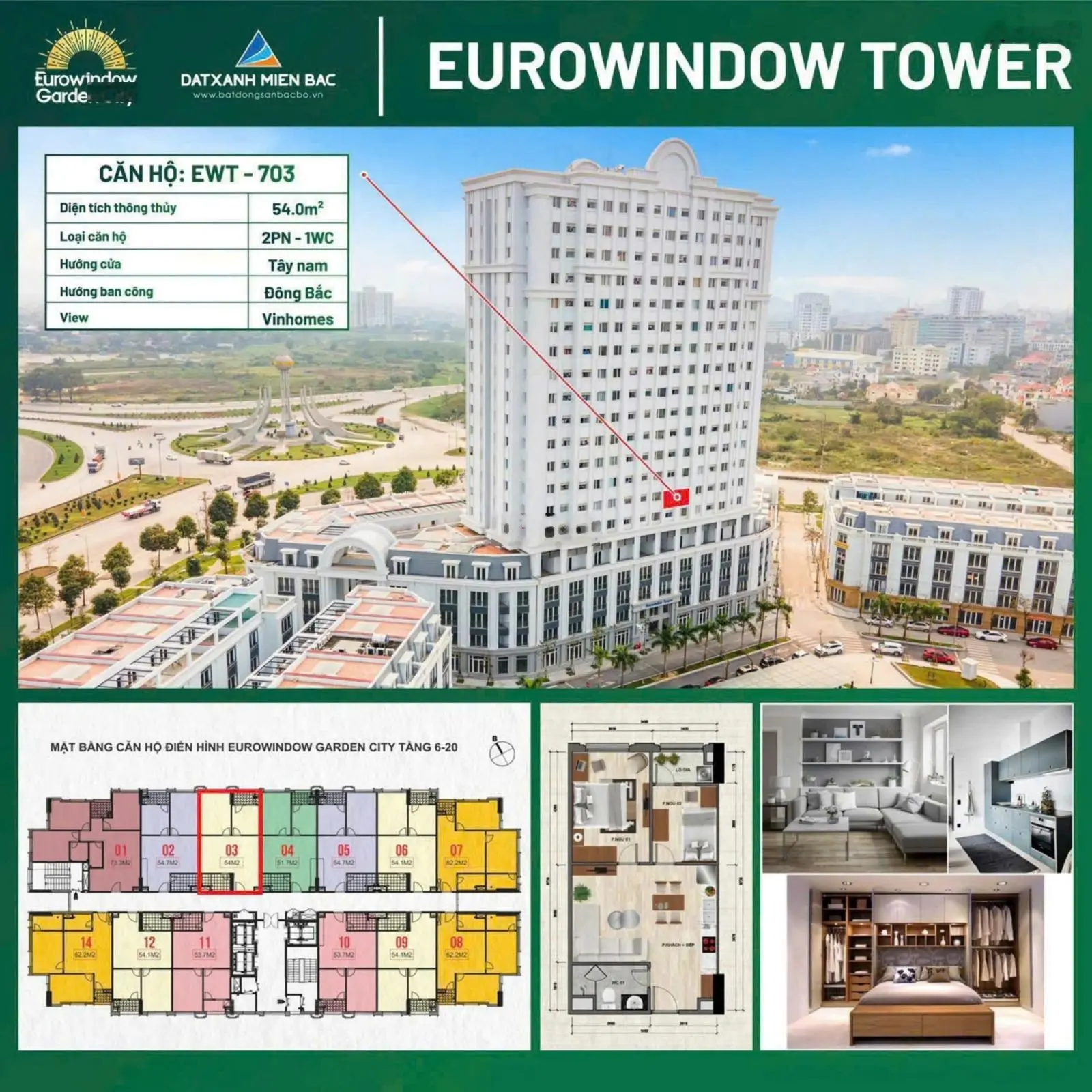 Bán căn hộ cao cấp Eurowindow cạnh chung cư Vin giá chỉ: 1,250 tỷ
