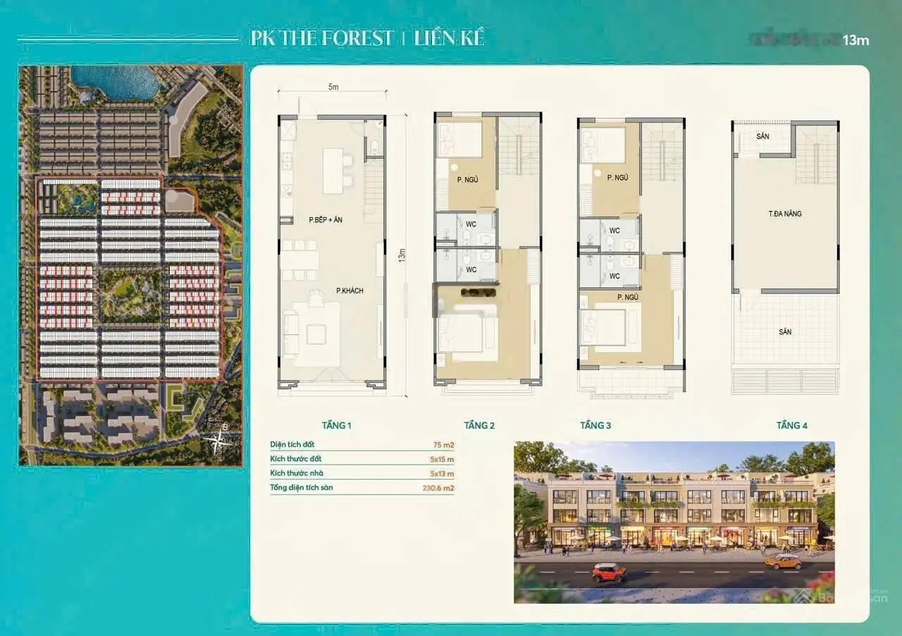 Sở hữu ngay nhà phố vinhomes green city phía tây bắc chỉ từ 4.5 tỷ diện tích 60m2 1 trệt 3 tầng