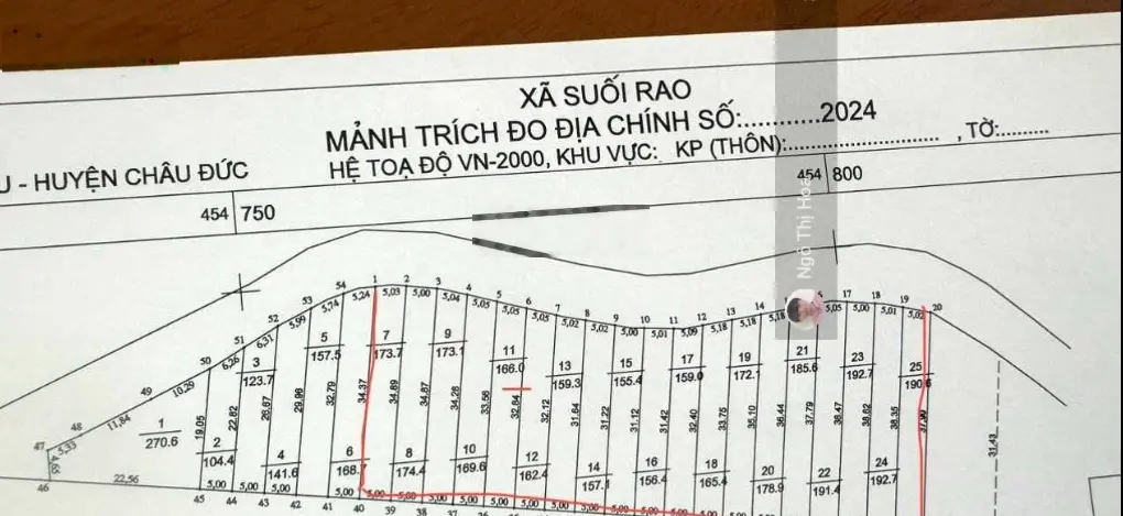 Bán đất thổ cư sổ hồng riêng tại Suối Rao, Châu Đức, hồ Suối Rao