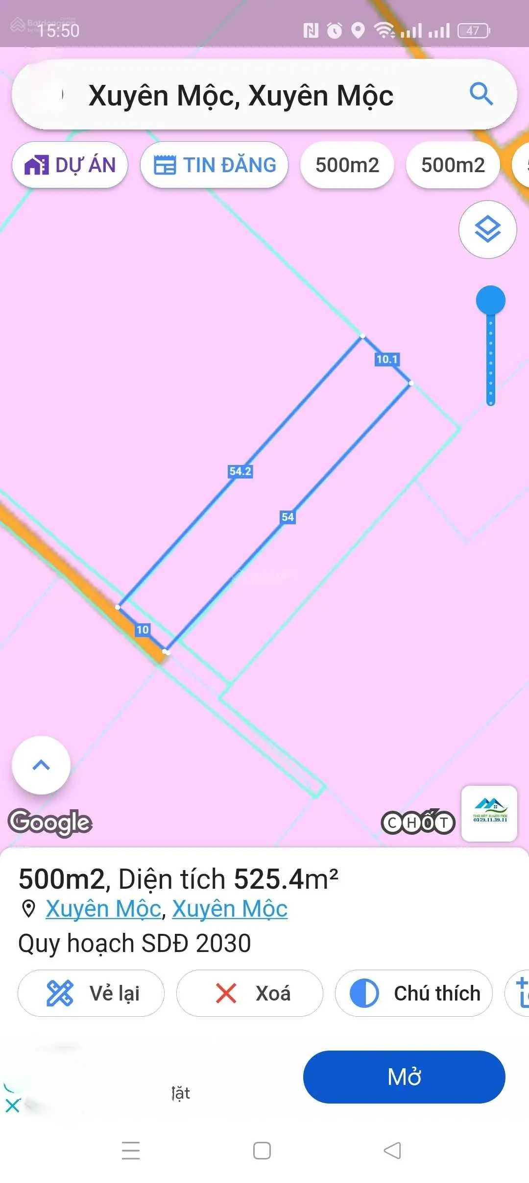 Đất xã Xuyên Mộc H Xuyên Mộc BRVT, cách chợ 1km, cách Phước Bửu 2,5km