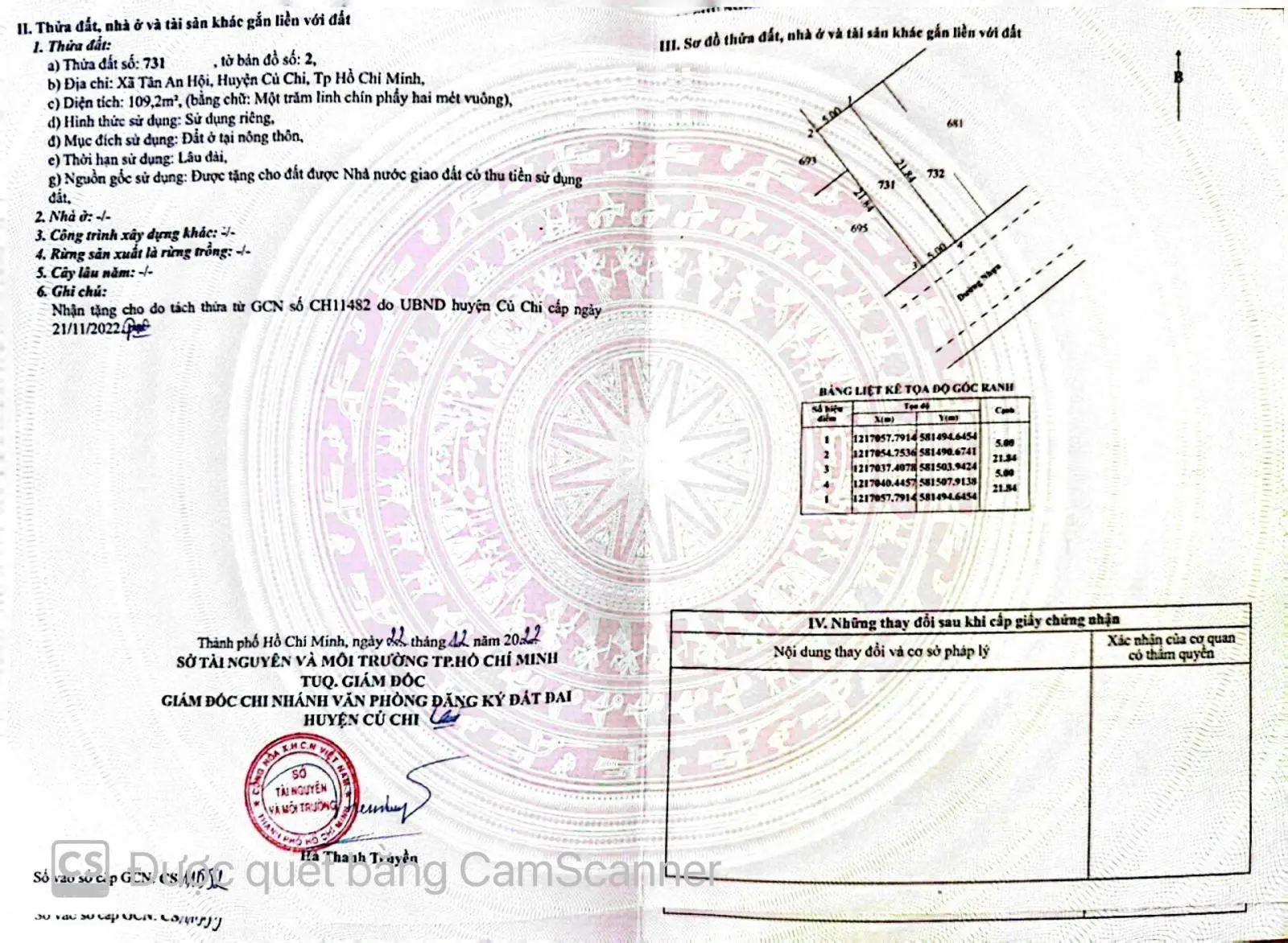 Chủ ngộp bán lô đất 109m2 đường Tỉnh lộ 2-Củ Chi-giá 950 triệu-Đường Nhựa 8m- SHR công chứng ngay