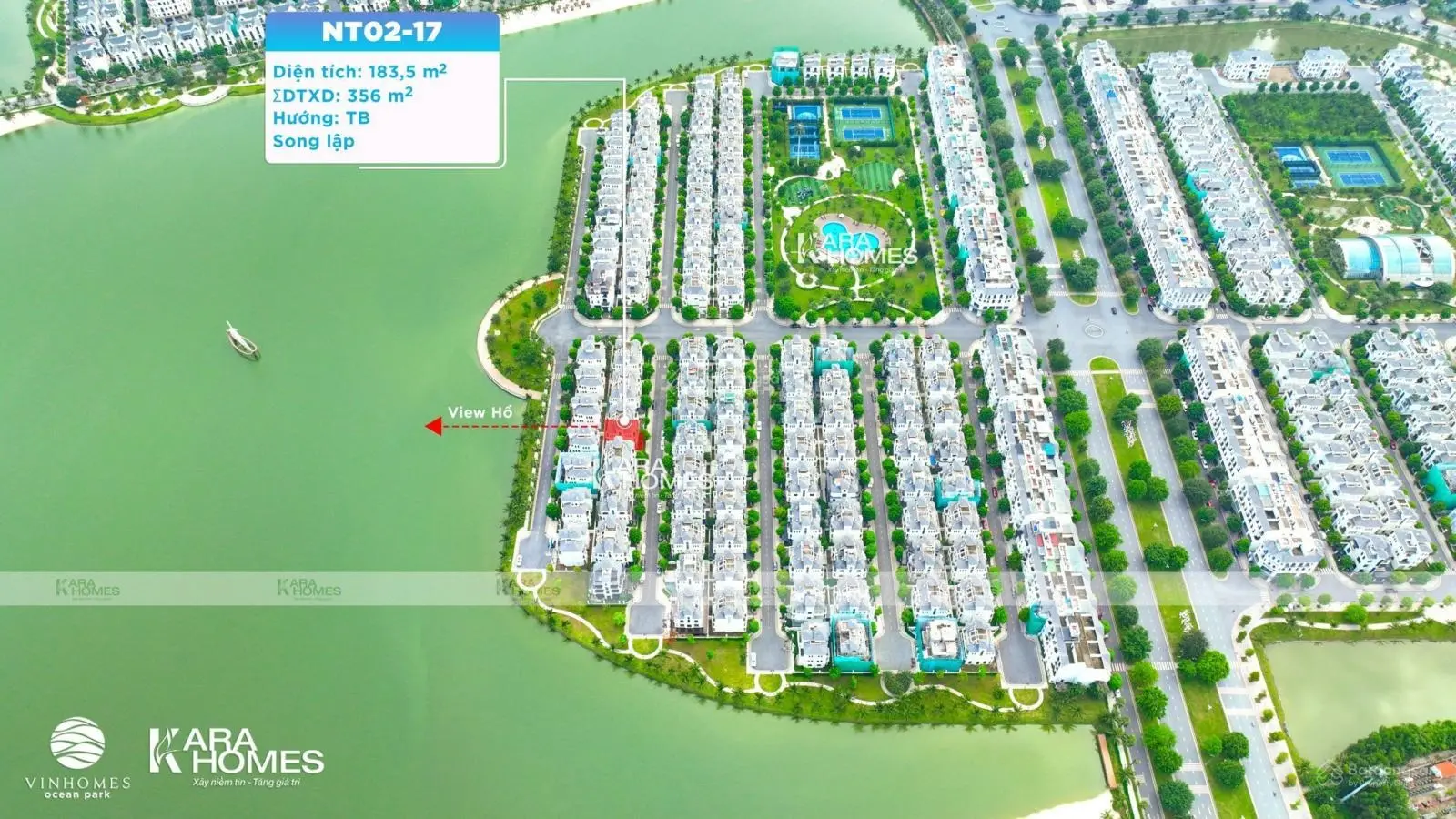 Bán biệt thự song lập 183m2 rộng nhất tại Ngọc Trai Vinhomes Ocean Park