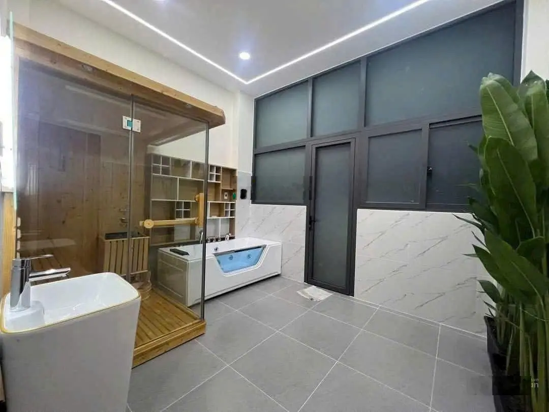 Nhà phố 4m x 14m. Xây 1 lửng 3 lầu Full nội thất 1/ Hẻm 9m thông Trần Thị Hè ( HT42)