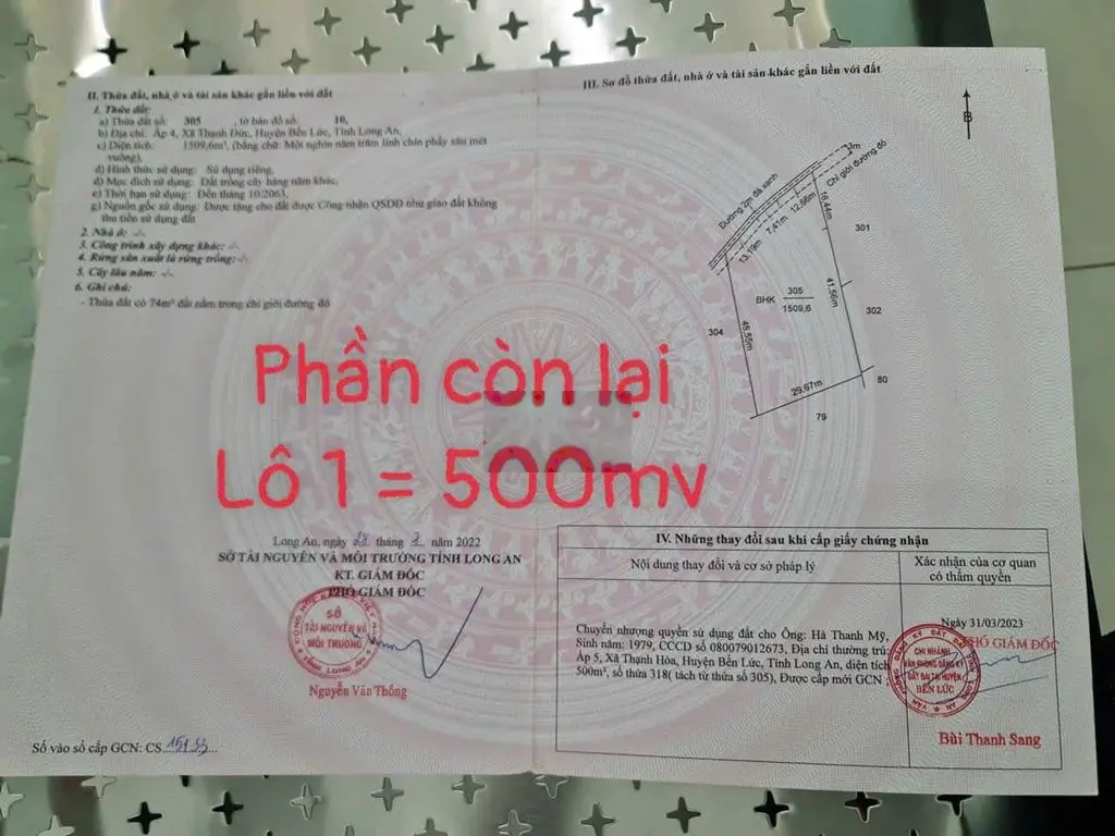 500 mv giá chỉ 850 tr Đất vườn gần khu du lịch happy land