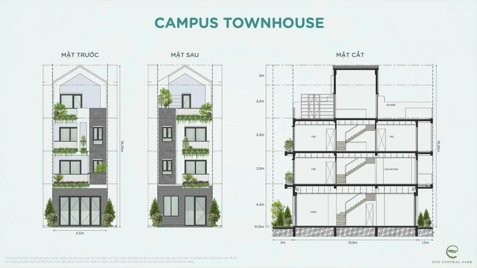 Cấn bán căn Townhouse phân khu Campus trực đường Nguyễn Sỹ Sách 70m