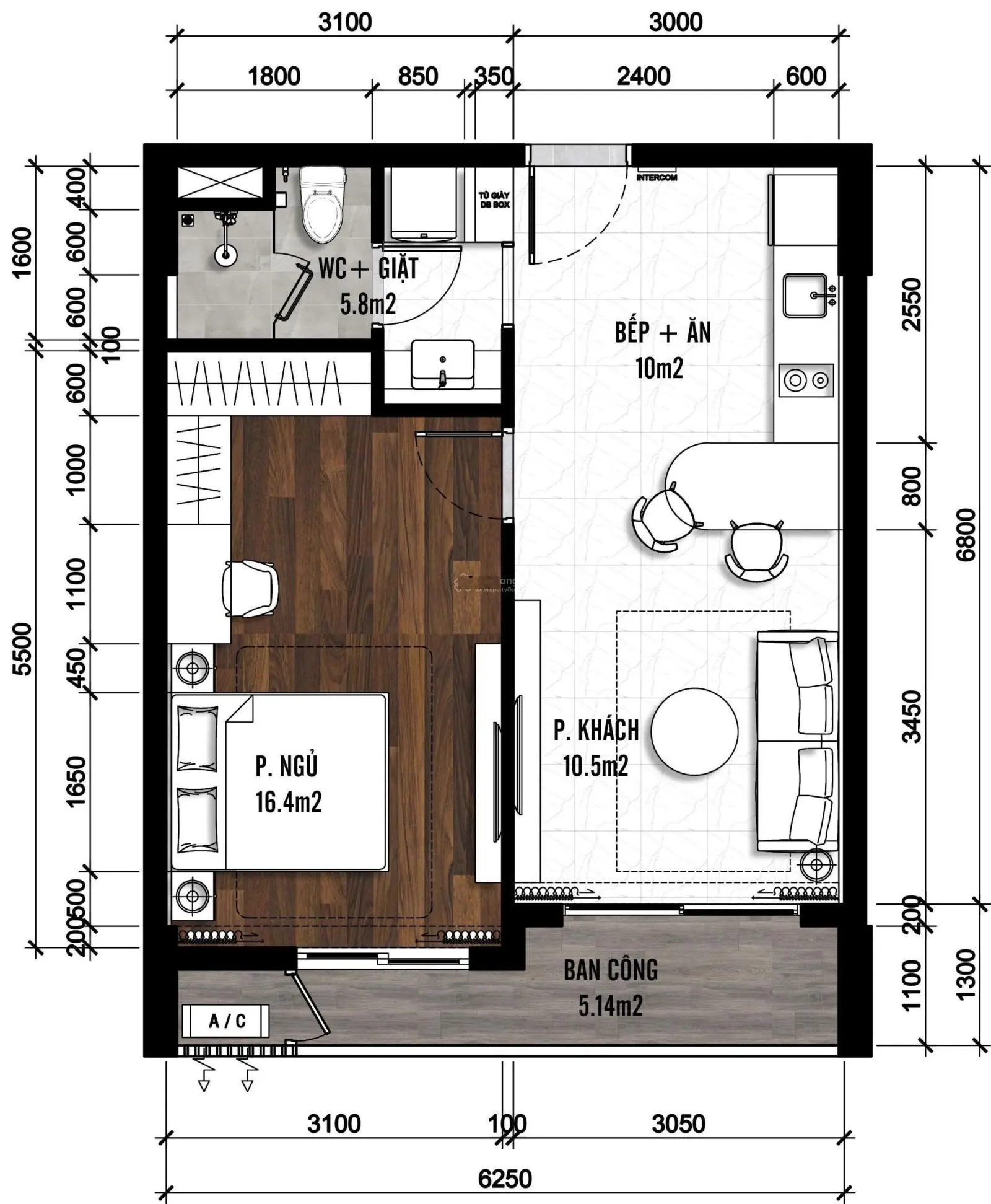 Thanh toán 10% chỉ 192tr kí ngay HĐMB sở hữu căn hộ sân bay 1PN 53m2 tại Fiato Airport City