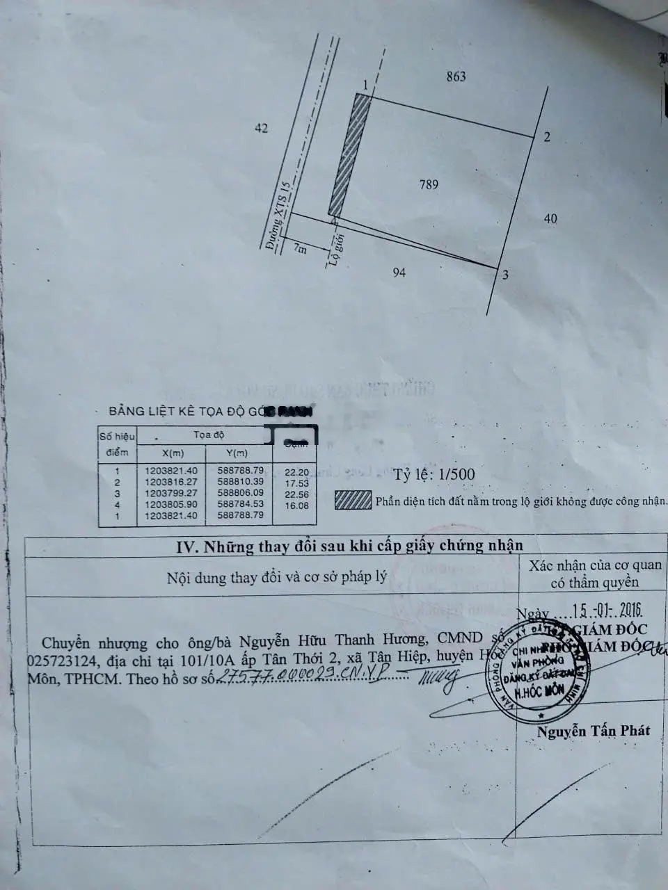 Bán lô đất thổ cư 375m2 mặt tiền đường Xuân Thới Sơn 15, Hóc Môn