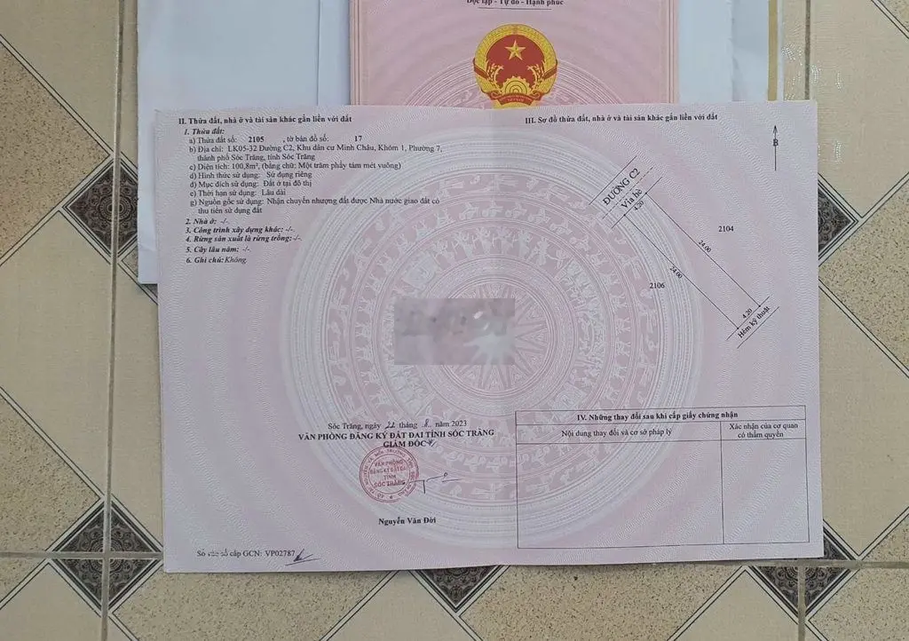 Chính chủ cần bán gấp NỀN GÓC full thổ cư trung tâm SÓC TRĂNG