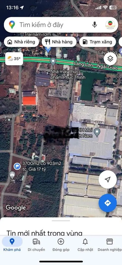 Đất full hồng 2 mặt đường TT Ngãi Giao, Châu Đức, BRVT