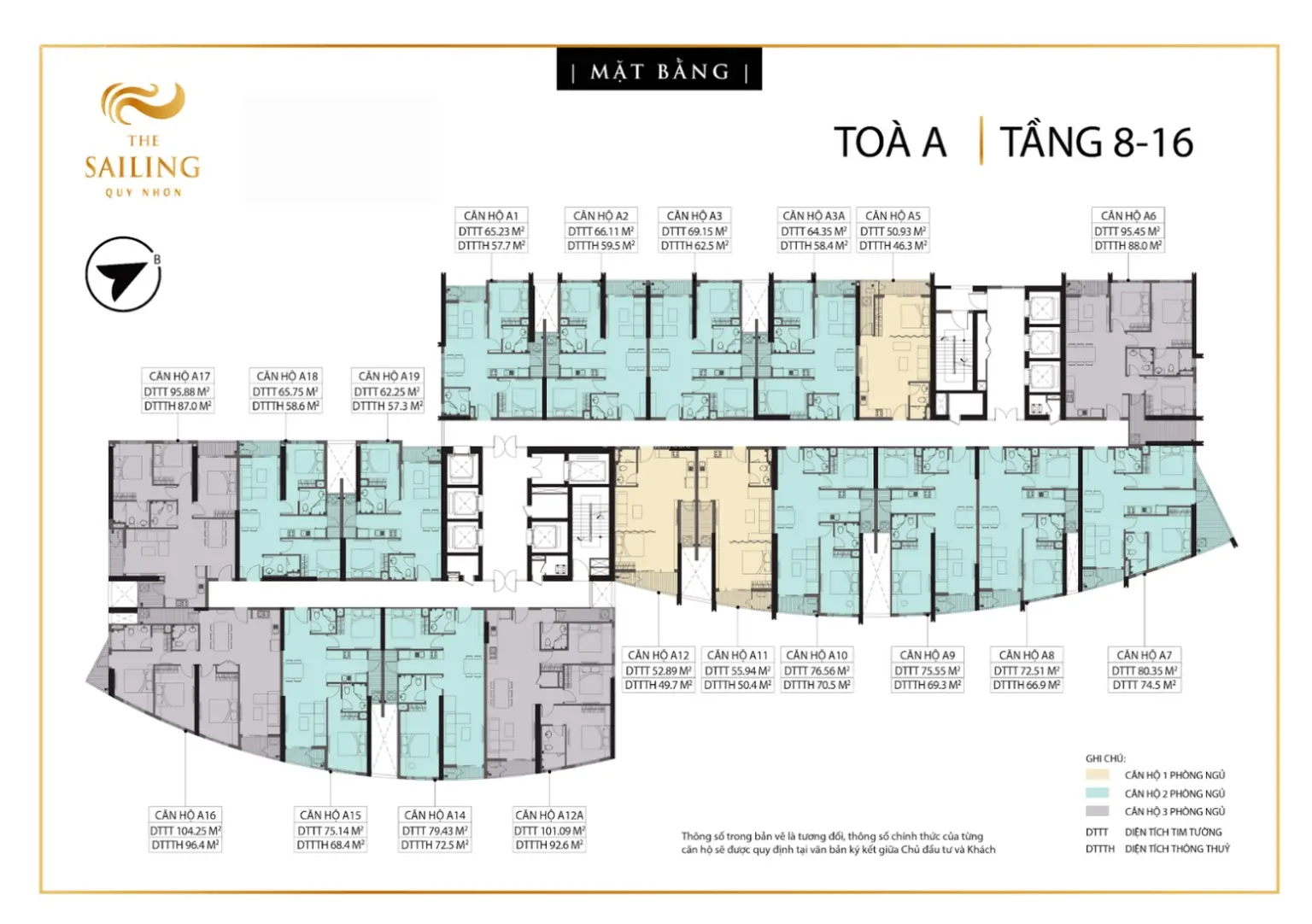 Căn hộ 5* The Sailing Quy Nhơn 2PN, 2,5 tỷ/66m2 nhận nhà ở hoặc cho thuê du lịch