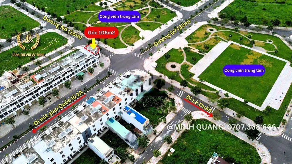 Căn góc VIP Bàu Xéo, 106m2, trục chính KD D7, đối diện CV, nhỉnh 4 tỷ