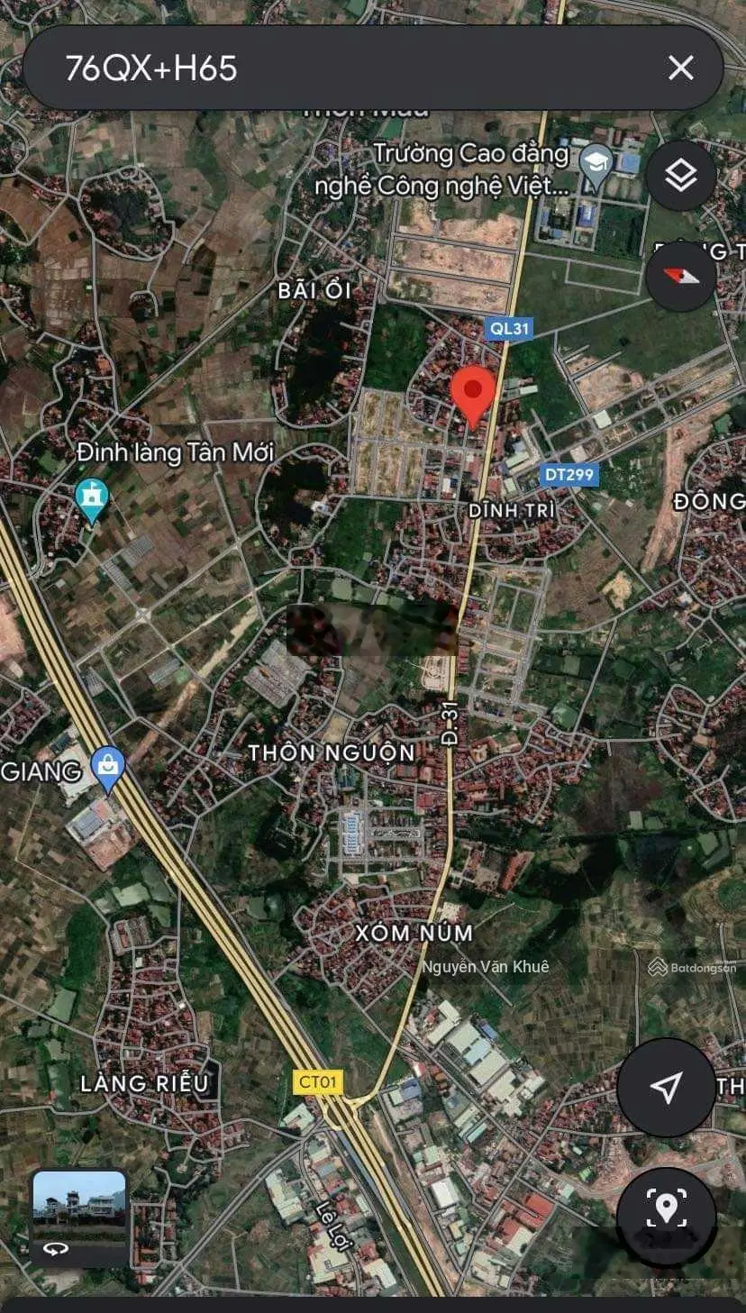Bán đất Nguận, Dĩnh Trì đón sóng đấu giá. 87.5m2, làn 2 QL31 giá chỉ 1.8 tỷ
