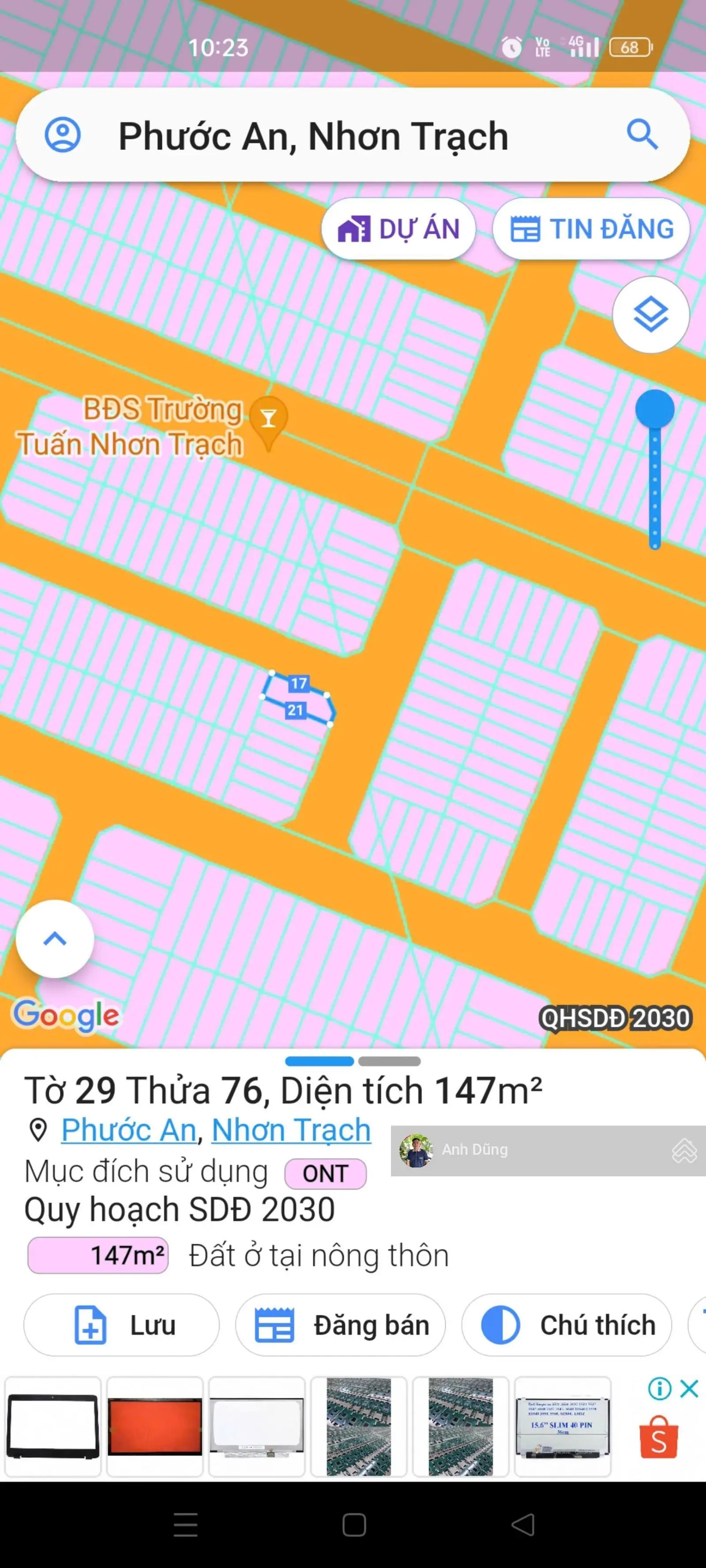 Bán lô đất Nhà Phố góc đường 17m&12m, DA XDHN Nhơn Trạch, giá rẻ nhất khu vực, đầu tư sinh lời ngay