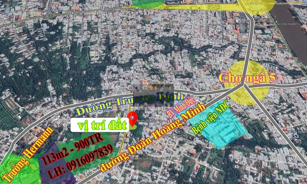 Đất rẻ trung tâm thành phố Bến Tre liền kề chợ, bệnh viện, trường học