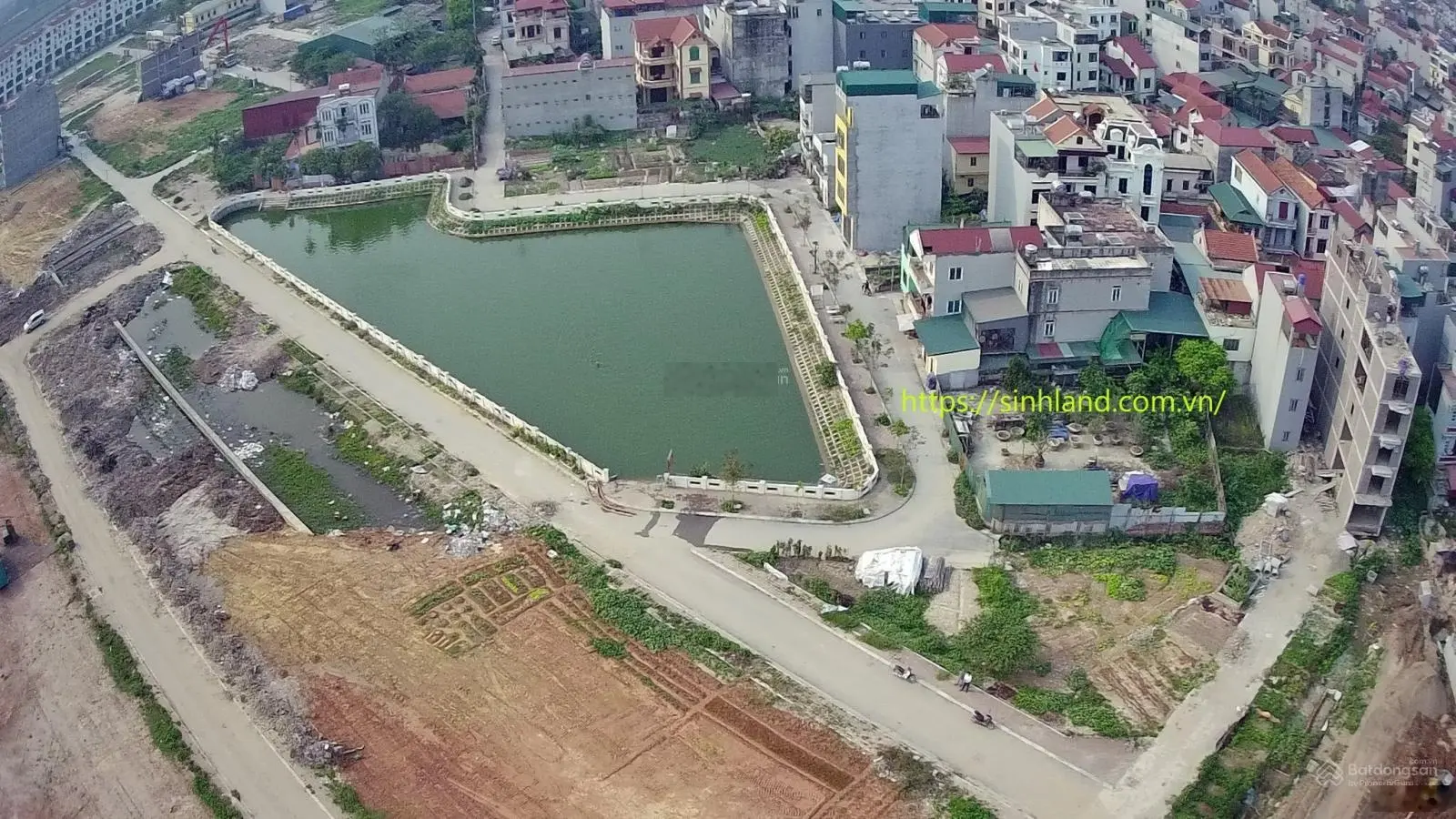 Bán đất sổ đỏ mặt hồ điều hòa Lai Xá, Hoài Đức, Hà Nội, 75m2, đường ô tô rộng 10m, có vỉa hè