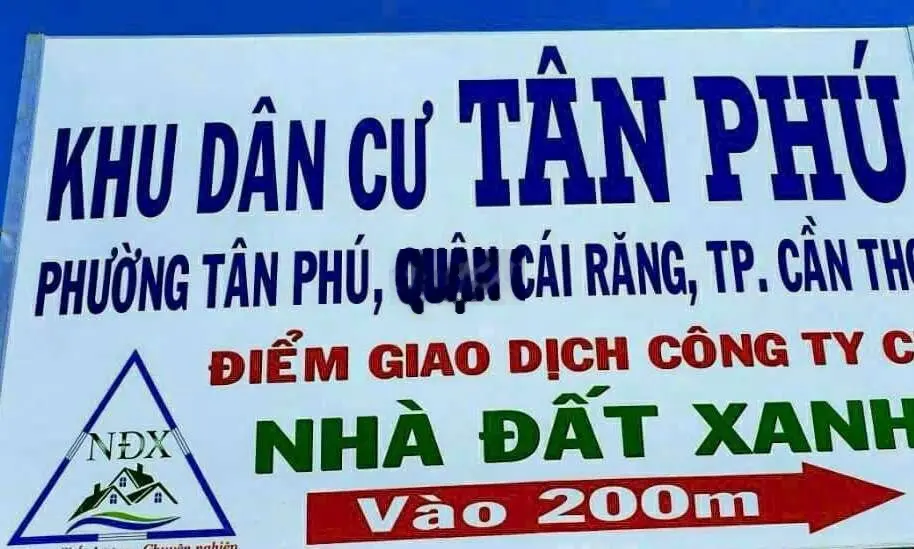 Bán nền đẹp 100m2 đường A4 khu Tân phú, cái răng, giá rẻ nhất đường