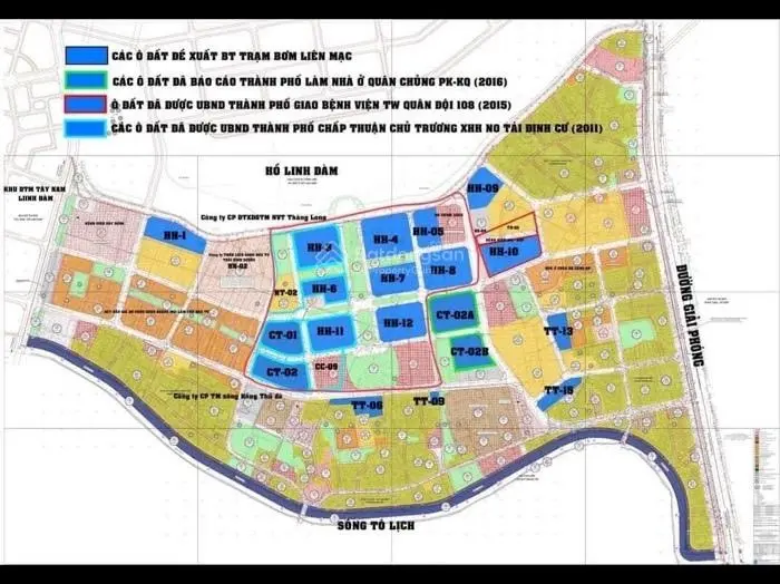 Đất dự án 10triệu/m2 ngay KĐT Tây Nam Linh Đàm 300.000m2 đất mặt tiền 5000m2, chỉ 3000 tỷ