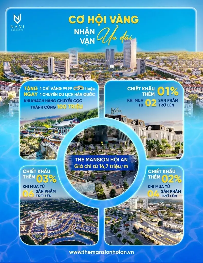 Đất nền Dự án The Mansion Hội An - Chỉ 14.7 triệu/m2 - Siêu lợi nhuận