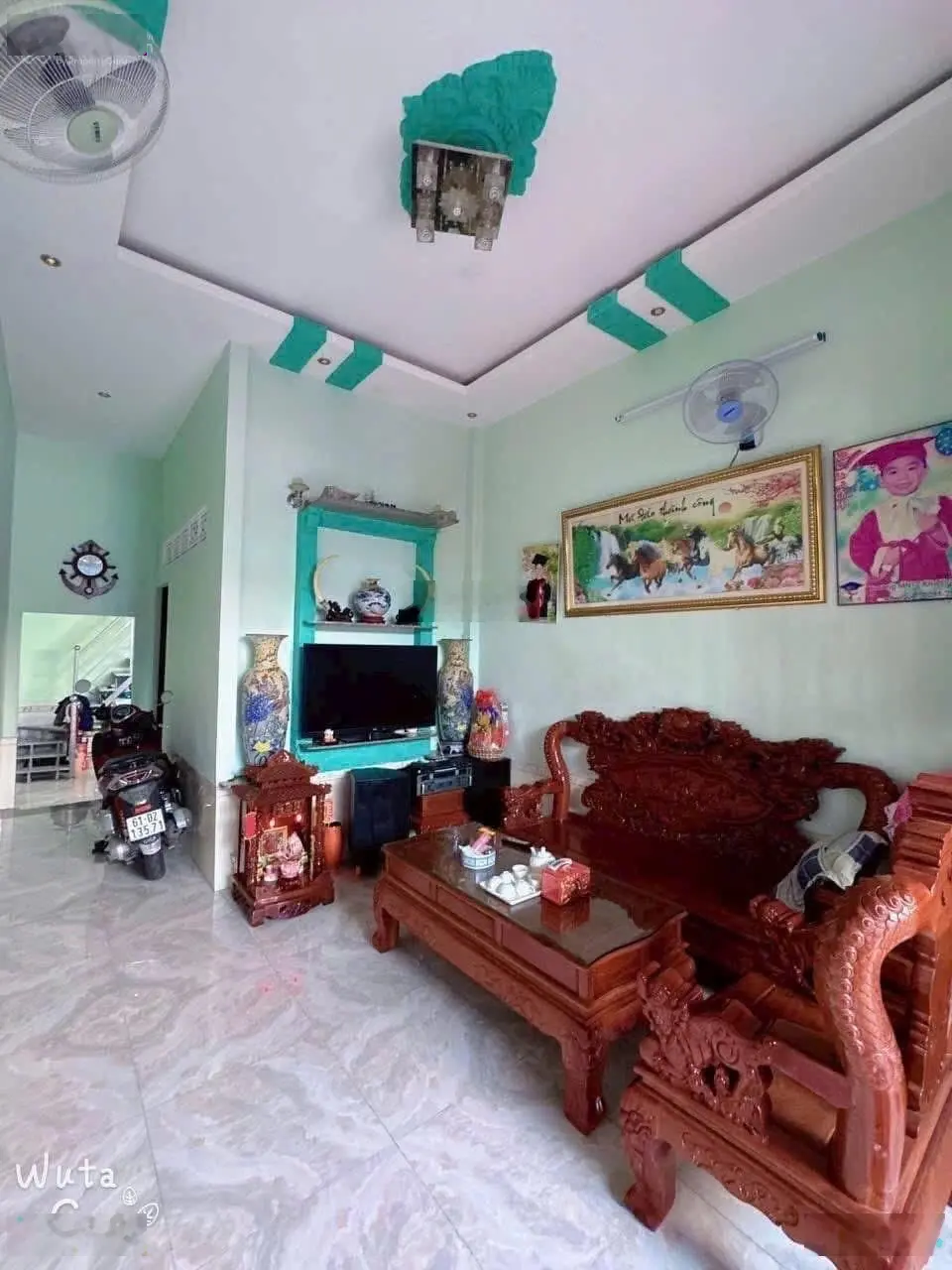 Nhà SC cấp 4 gác lửng. Dĩ An. Đt: 52m2 thiết kế 2pn... Đường trước nhà xe hơi 7 chỗ Trần Quý cáp vô