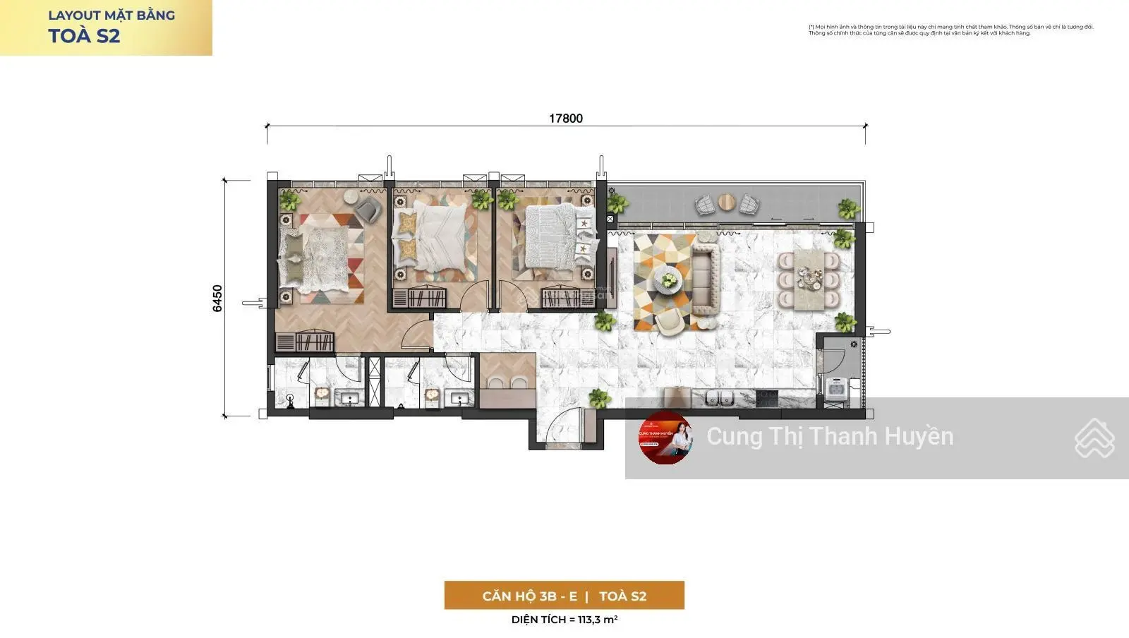 Thanh Huyền - 3PN/95,9m2 tầng cao Symphony 6tỷ997 thanh toán trải dài giá đầu tư tốt sổ lâu dài