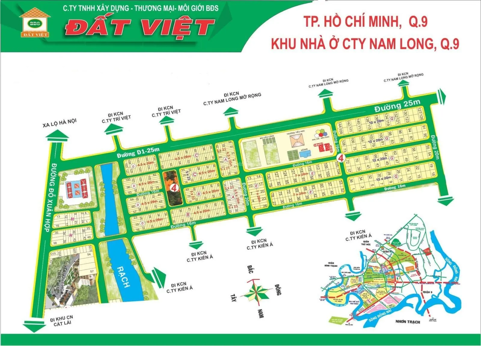 Bán đất khu dân cư Nam Long Q9 (TP Thủ Đức), lô biệt thự G, DT 12x20m, giá 66 tr/m2