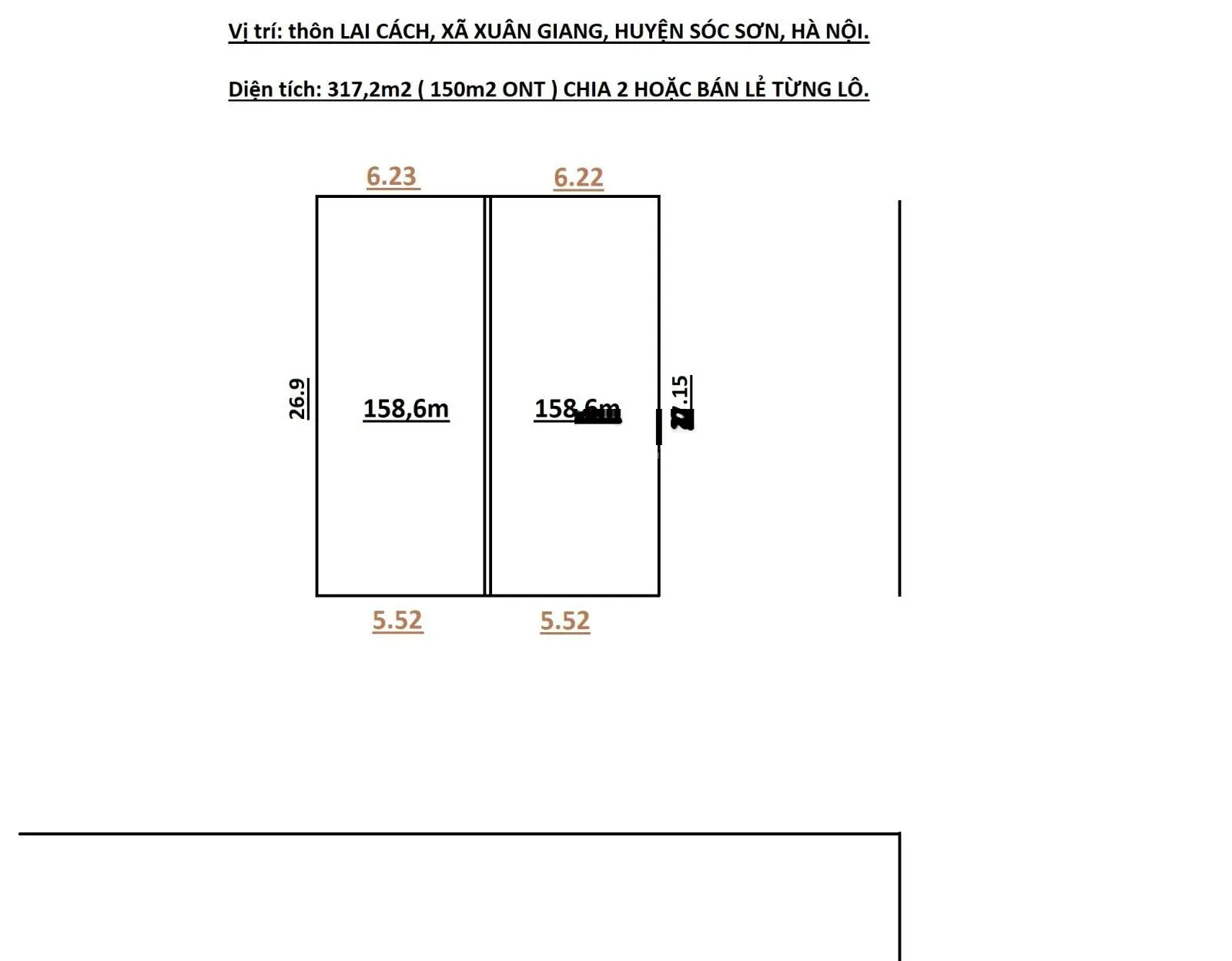 Chính chủ chào bán 2 lô đất gần trung tâm huyện Sóc Sơn giá cực tốt