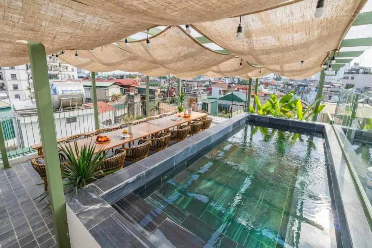 Homestay 7 tầng thang máy - có bể bơi - khu phân lô - 10 căn hộ studio full nội thất - GPXD, PCCC